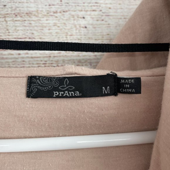 prAna Fuzzy Fleece Full Zip Hoodie Vest Women's Size Medium Brown/Tan - Picture 3 of 5